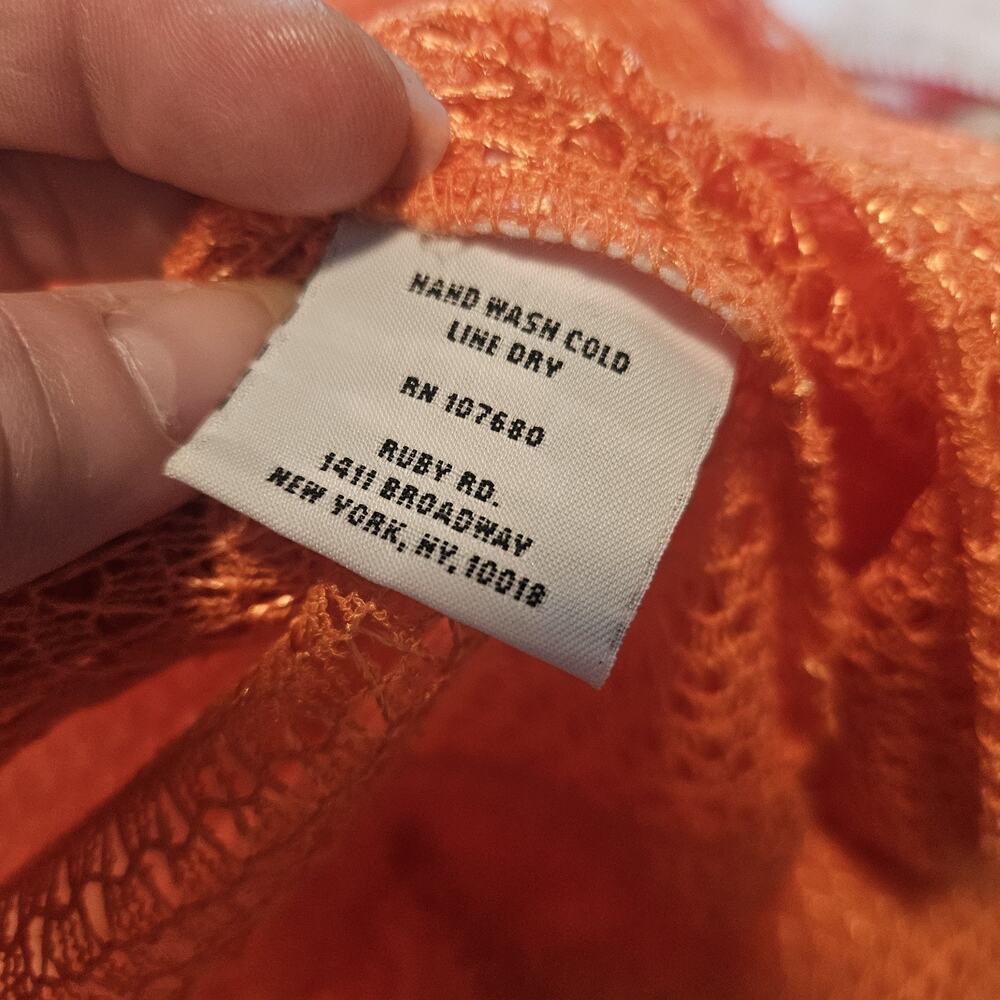 Ruby Rd Medium Orange Sparkly Top Mesh Weave Open… - image 8
